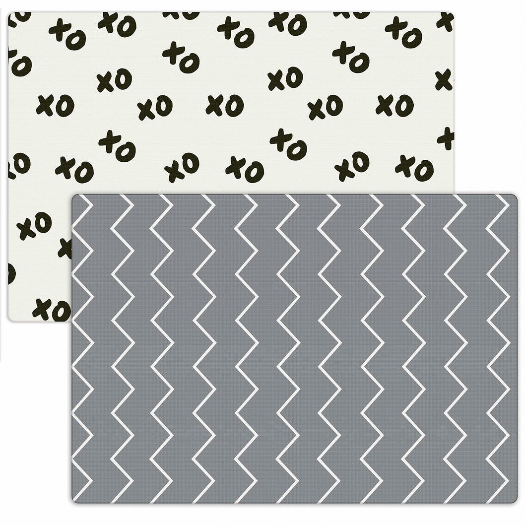 XoXo Zig Zag Luxe Foam Kids Play Mat | Cream & Black | LARGE