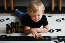 Load image into Gallery viewer, XoXo Zig Zag Luxe Foam Kids Play Mat | Cream &amp; Black | LARGE
